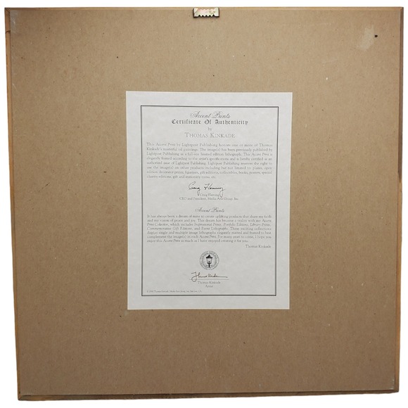 Thomas‎ Kinkade Accent Prints Framed Art Serene Cottage Psalm 23 Gold Frame - Picture 6 of 16